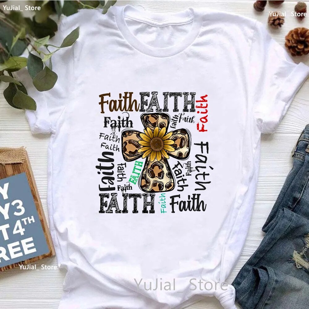 All My Hope Is In Jesus Graphic Print T-Shirt Women-FrenzyAfricanFashion.com