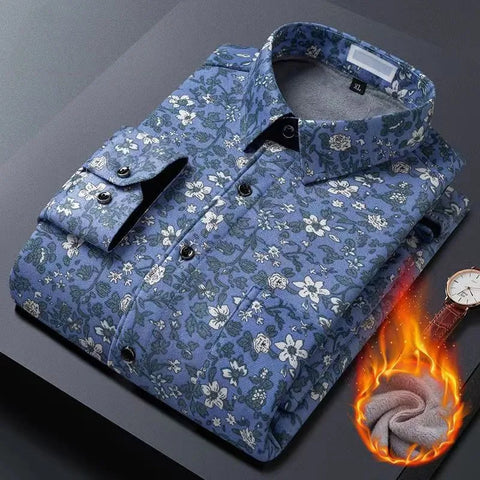 Image of flower design high casual mens shirt-FrenzyAfricanFashion.com