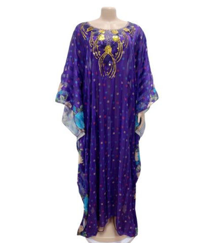 Image of Maxi Dresses Women BouBou Floral Silk Abaya-FrenzyAfricanFashion.com