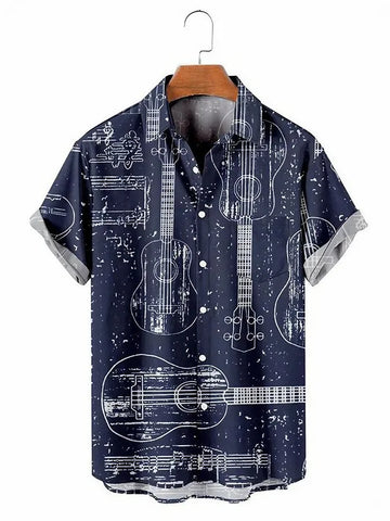 Image of Hawaiian 3D geometric printing short sleeved top for men's vacation casual shirt-FrenzyAfricanFashion.com