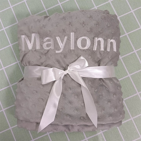 Image of Custom Name Personalized Baby Blanket Swaddle Baby Stroller Bed Crib Sleep Cover Baby Birthday Gift For Newborn Boys and Girls-FrenzyAfricanFashion.com