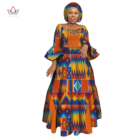 Image of Long Sleeve Dresses Women Party Wedding Dashiki African Women Dresses-FrenzyAfricanFashion.com