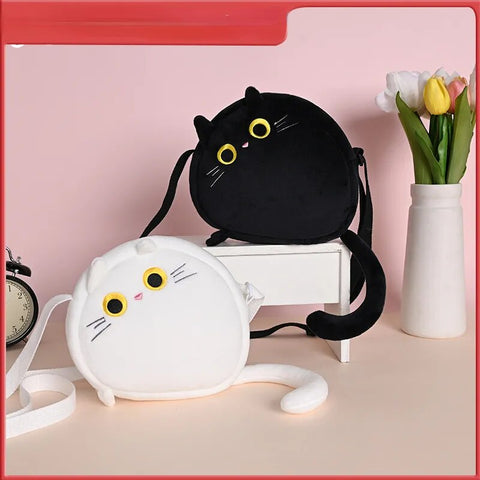 Image of Cat Sling Bag Cute Plush Phone Bag Girls Plush Mini Bag Coins Purse-FrenzyAfricanFashion.com