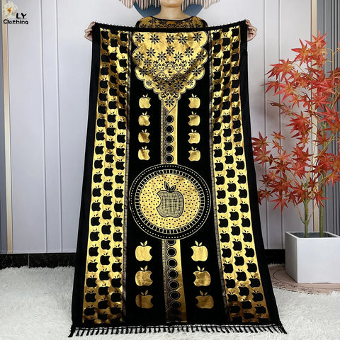 Image of Abaya Dress Short Sleeve Cotton Loose Robe With Big Scarf Maxi-FrenzyAfricanFashion.com