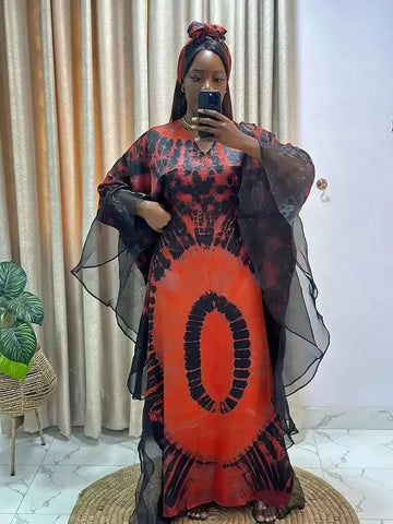 Image of African Dresses for Women Traditional Africa Clothing Dashiki Ankara Outfits Gown Abayas Robe Muslim Kaftan Maxi Long Dress 2024-FrenzyAfricanFashion.com