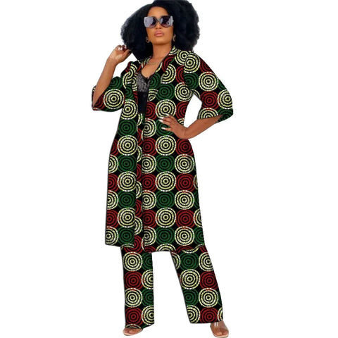 Image of Women Clothing Set Half Sleeve Tops With Straight Pants Ankara Outfits-FrenzyAfricanFashion.com