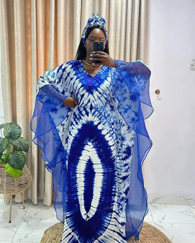 Image of African Dresses for Women Traditional Africa Clothing Dashiki Ankara Outfits Gown Abayas Robe Muslim Kaftan Maxi Long Dress 2024-FrenzyAfricanFashion.com