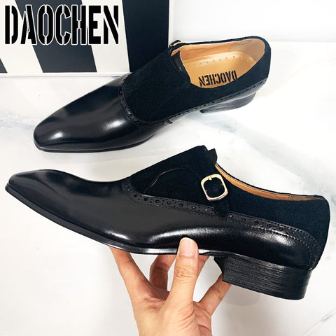 Image of Luxury Brand Mens Shoes Handmade Loafers Summer Dress Shoe Men Casual Shoes Wedding Banquet Office Genuine Leather Shoes For Men-FrenzyAfricanFashion.com