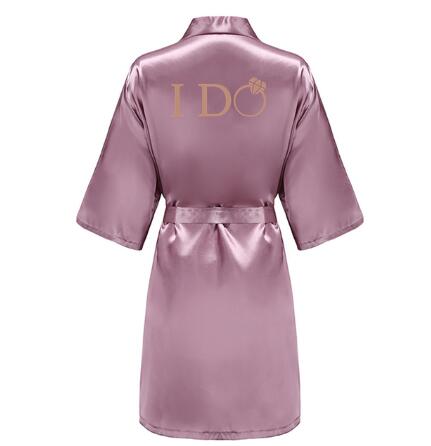 Image of I DO Women Wedding Satin Dressing Gown Personalized Custom Name Bathobe Bridal Party Robes Bridesmaid Robes gift-FrenzyAfricanFashion.com