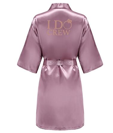 Image of I DO Women Wedding Satin Dressing Gown Personalized Custom Name Bathobe Bridal Party Robes Bridesmaid Robes gift-FrenzyAfricanFashion.com