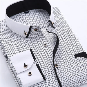 Jenkins Dress Shirt Long Sleeve Slim Fit Button Down Collar Business Shirts-FrenzyAfricanFashion.com