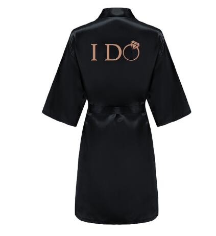 Image of I DO Women Wedding Satin Dressing Gown Personalized Custom Name Bathobe Bridal Party Robes Bridesmaid Robes gift-FrenzyAfricanFashion.com