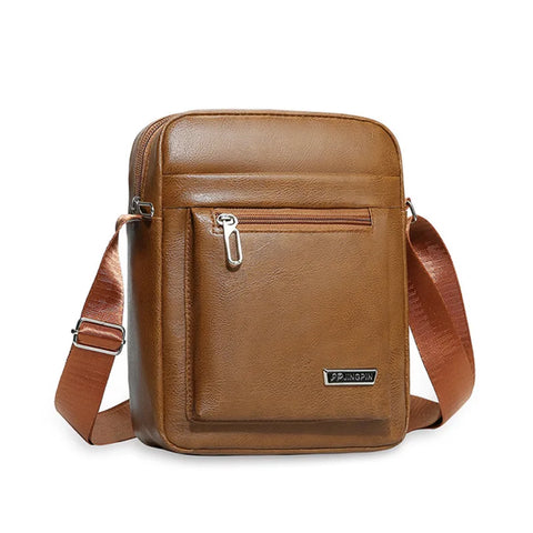 Image of Men's Genuine Leather Crossbody Shoulder Bags High quality Tote Fashion Business Man Messenger Bag Leather Bags fanny pack-FrenzyAfricanFashion.com