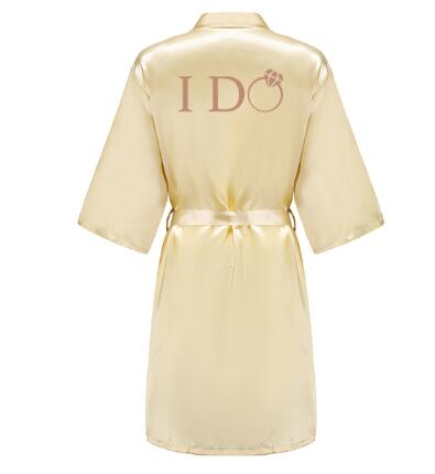 Image of I DO Women Wedding Satin Dressing Gown Personalized Custom Name Bathobe Bridal Party Robes Bridesmaid Robes gift-FrenzyAfricanFashion.com