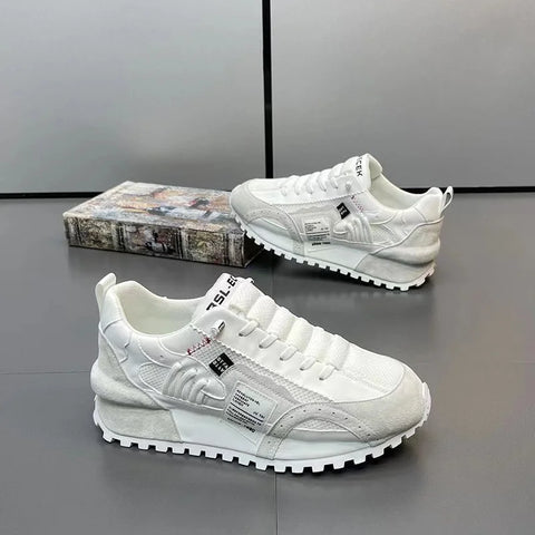 Image of Chunky Sneakers Men Running Shoes Casual Breathable Leather Mesh-FrenzyAfricanFashion.com