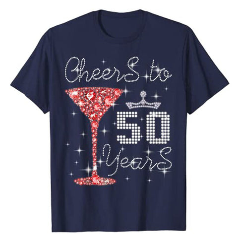 Image of Queen Princess Cheers To 50 Years Birthday T-Shirt-FrenzyAfricanFashion.com