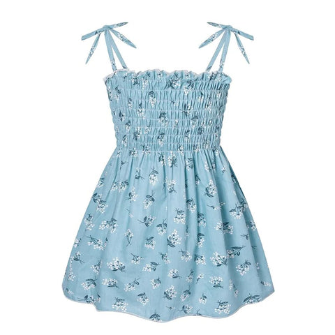 Image of Girls Sleeveless Flower Sundress Summer Beach Strap Princess Dress Cotton Children Clothes girls Casual Dresses-FrenzyAfricanFashion.com