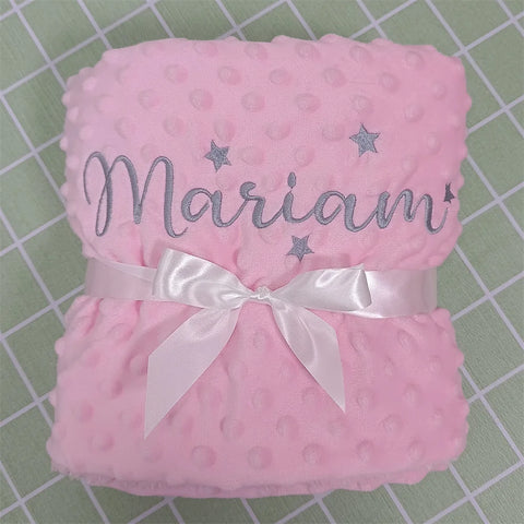 Image of Custom Name Personalized Baby Blanket Swaddle Baby Stroller Bed Crib Sleep Cover Baby Birthday Gift For Newborn Boys and Girls-FrenzyAfricanFashion.com