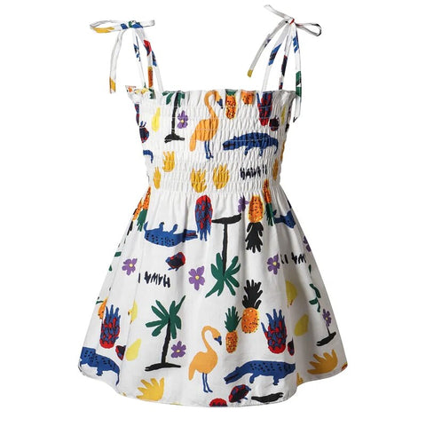 Image of Girls Sleeveless Flower Sundress Summer Beach Strap Princess Dress Cotton Children Clothes girls Casual Dresses-FrenzyAfricanFashion.com