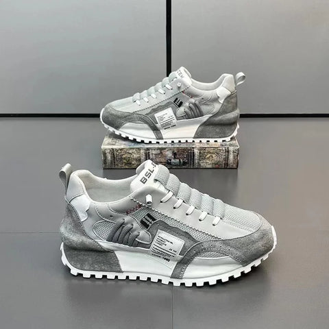 Image of Chunky Sneakers Men Running Shoes Casual Breathable Leather Mesh-FrenzyAfricanFashion.com