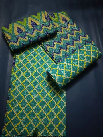 Image of Grey Kente Wax Prints 6 Yard Ankara African Fabric Gold Real Wax Fabric Sewing Dress Craft DIY 100% Cotton-FrenzyAfricanFashion.com