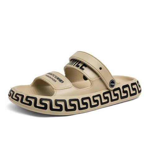 Image of Men's Slippers Summer Luxury Beach Slides Flat Unisex Non-slip Soft Flip Flops Thick Sole-FrenzyAfricanFashion.com