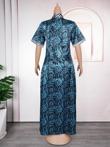 Image of African Dresses for Women Traditional Africa Clothing Dashiki Ankara Outfits Gown Abayas Robe Muslim Kaftan Maxi Long Dress 2024-FrenzyAfricanFashion.com