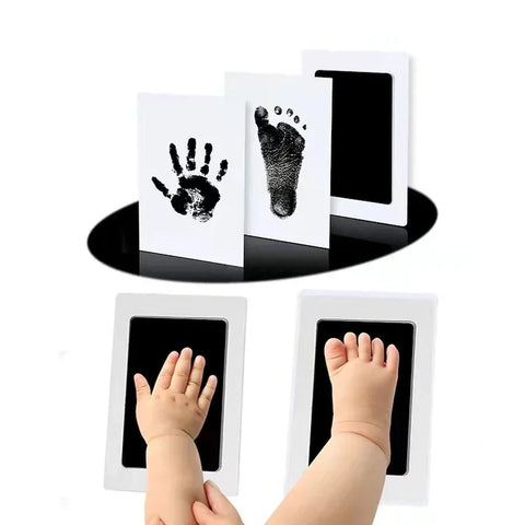 Image of Newborn Baby DIY Hand And Footprint Kit Ink Pads Photo Frame Handprint Toddlers Souvenir Accessories Safe Clean Baby Shower Gift-FrenzyAfricanFashion.com