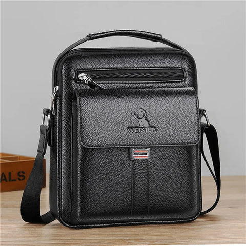 Image of Men's Genuine Leather Crossbody Shoulder Bags High quality Tote Fashion Business Man Messenger Bag Leather Bags fanny pack-FrenzyAfricanFashion.com