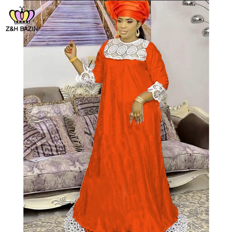 Image of Bazin Riche Swiss Voile Lace Long Dresses Women Party Dashiki-FrenzyAfricanFashion.com