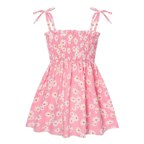 Image of Girls Sleeveless Flower Sundress Summer Beach Strap Princess Dress Cotton Children Clothes girls Casual Dresses-FrenzyAfricanFashion.com