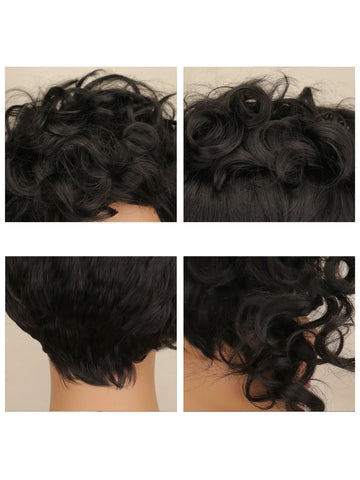 Image of Short Curly Wig Women Short Hair Synthetic Pixie Cut-FrenzyAfricanFashion.com