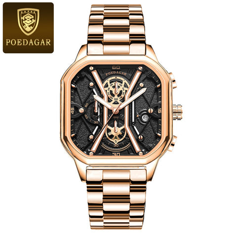 Image of BeniSap Fashion Men Wristwatches Luxury Chronograph Luminous Waterproof Date Man Watch Square-FrenzyAfricanFashion.com