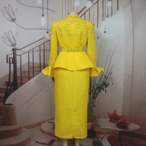 Image of luxury women's elegant dress suit Mesh fabric turkey dresses for women luxury rhinestone african dress-FrenzyAfricanFashion.com