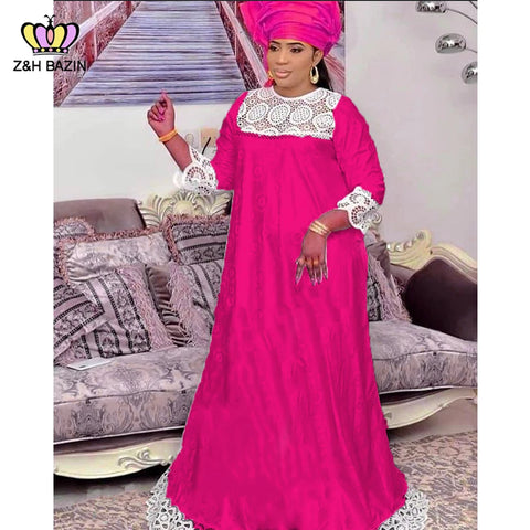 Image of Bazin Riche Swiss Voile Lace Long Dresses Women Party Dashiki-FrenzyAfricanFashion.com