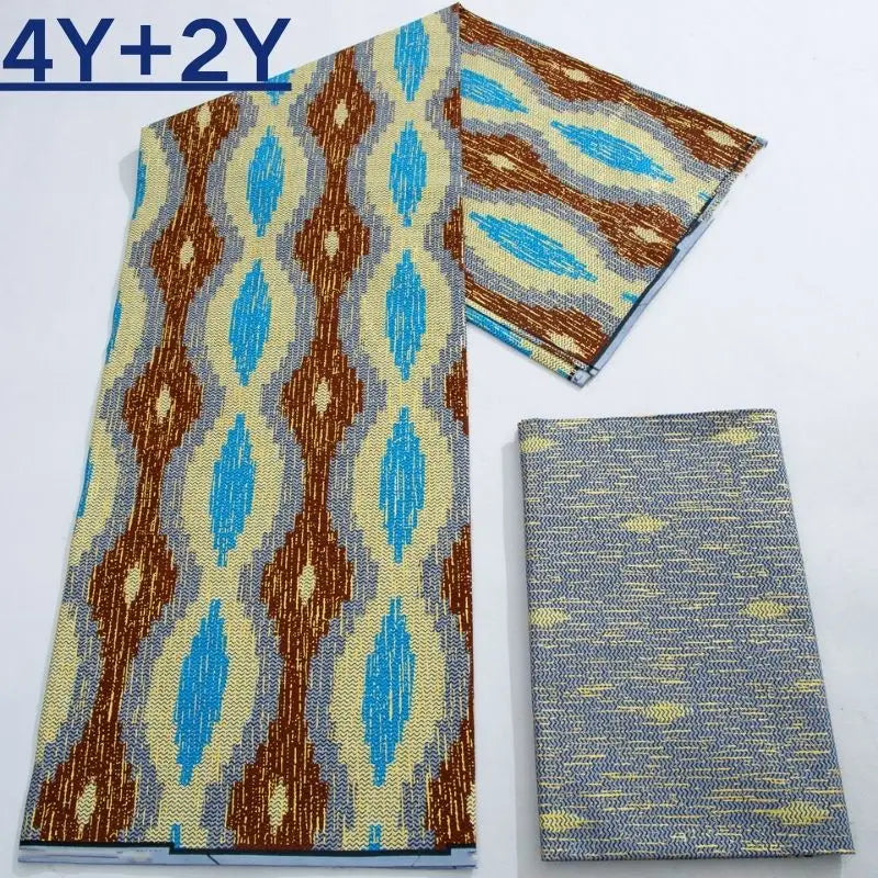 Green Kente Fabric Real Ankara Wax Lace Cotton 6 Yards for Women Party Dress-FrenzyAfricanFashion.com