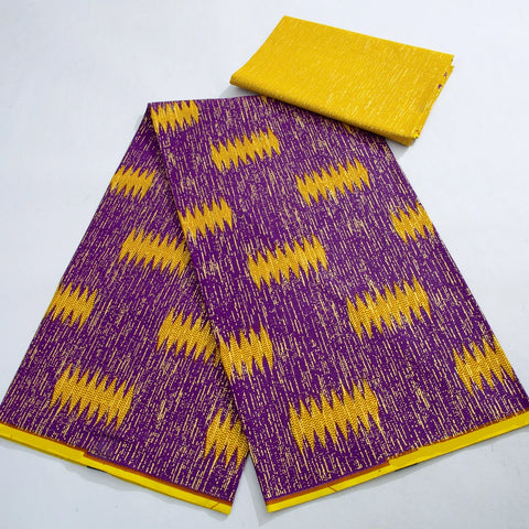 Image of Kente Wax Print Fabric African Real Wax Fabric 100% Cotton Gold Print High Quality Dress-FrenzyAfricanFashion.com