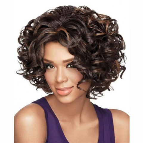 Image of Short Curly Human Hair Wet And Wavy Lace Frontal Wig-FrenzyAfricanFashion.com