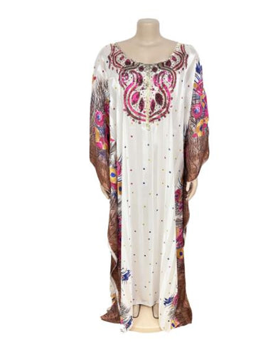 Image of Maxi Dresses Women BouBou Floral Silk Abaya-FrenzyAfricanFashion.com