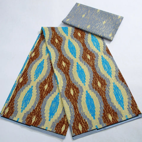 Image of Kente Wax Print Fabric African Real Wax Fabric 100% Cotton Gold Print High Quality Dress-FrenzyAfricanFashion.com