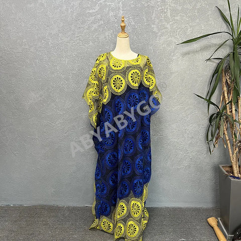 Image of Party DressesWomen Sleeveless Free Size Lace Embroidery Long Maxi Dress African Clothes-FrenzyAfricanFashion.com