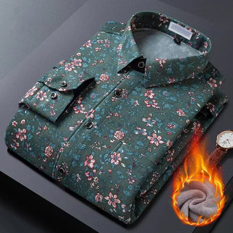 Image of flower design high casual mens shirt-FrenzyAfricanFashion.com