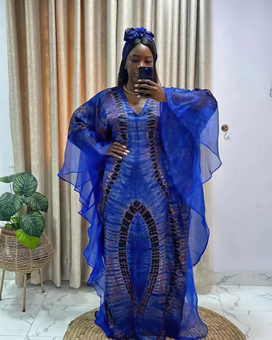 Image of African Dresses for Women Traditional Africa Clothing Dashiki Ankara Outfits Gown Abayas Robe Muslim Kaftan Maxi Long Dress 2024-FrenzyAfricanFashion.com