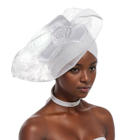 Image of Nigeria Headtie Wedding Party Headties Female Head Wrap Already Made Auto Gele African Auto Gele Women Wedding Flower Turban Cap-FrenzyAfricanFashion.com