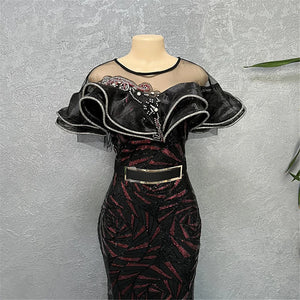 Evening Dresses Women Sequin Bodycon Mermaid Dress-FrenzyAfricanFashion.com