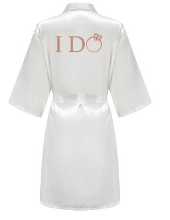 Image of I DO Women Wedding Satin Dressing Gown Personalized Custom Name Bathobe Bridal Party Robes Bridesmaid Robes gift-FrenzyAfricanFashion.com