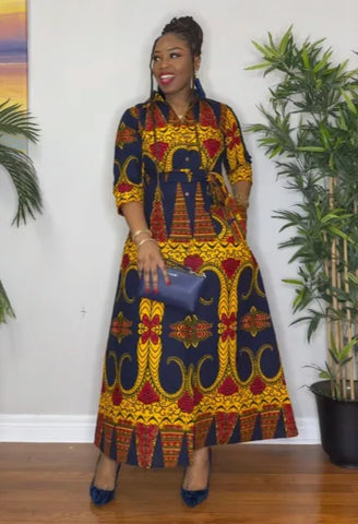 Image of Women Elegant New Muslim Fashion Abayas Dashiki Robe Kaftan Midi Dress Turkish Africa Clothing-FrenzyAfricanFashion.com