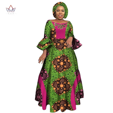 Image of Long Sleeve Dresses Women Party Wedding Dashiki African Women Dresses-FrenzyAfricanFashion.com