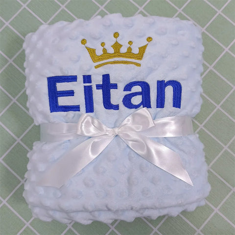 Image of Custom Name Personalized Baby Blanket Swaddle Baby Stroller Bed Crib Sleep Cover Baby Birthday Gift For Newborn Boys and Girls-FrenzyAfricanFashion.com