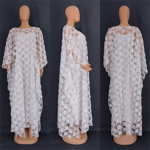 Image of Lace Dresses for Women Dashiki Boubou Robe-FrenzyAfricanFashion.com